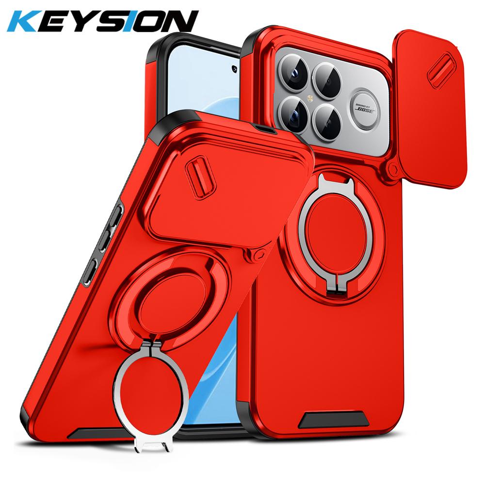 

KEYSION Чохол для телефону з кільцем-підставкою 360° для Xiaomi POCO F8 Ultra Захист висувної камери Магнітна протиударна кришка для POCO F8 Pro for POCO F8 Ultra