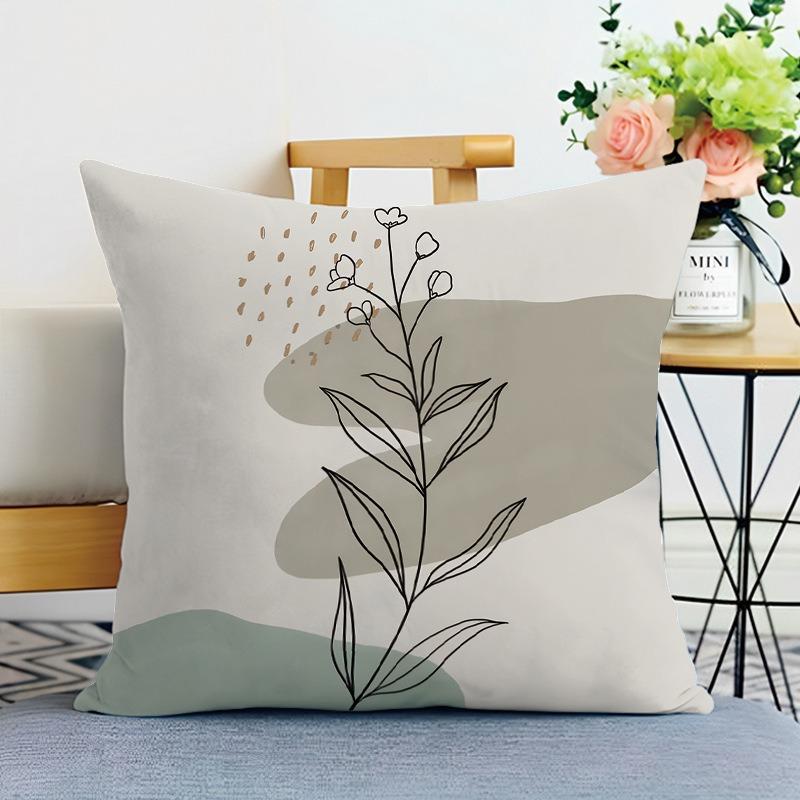 Простая декоративная наволочка с растительным принтом для спальни, гостиной, квадратная подушка, наволочка 40x40cm