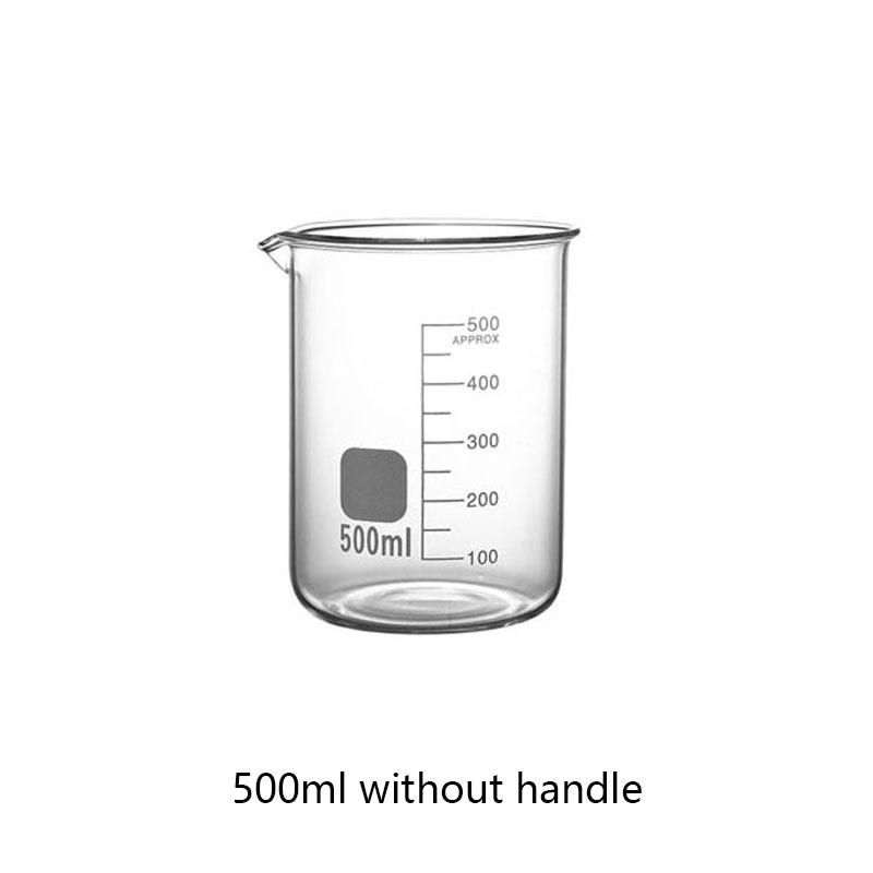 500/1000ml High Borosilicate Glass Measuring Cup With/Without Handle Heat-resistant Laboratory Beaker Kitchen Measuring Tools