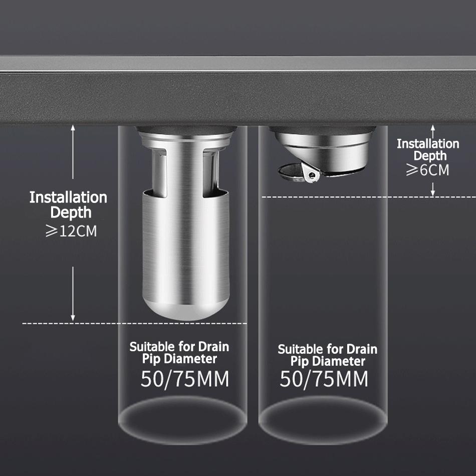 Invisible Tile Floor Drain Stainless Steel Grey Bathroom Shower Long Linear Water Drainage Side Floor Drain 60 70 80 90 100 CM