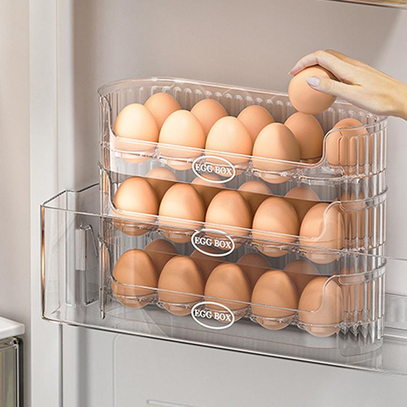 1/2/3Pcs Refrigerator Egg Storage Box Fridge Egg Holder Case Space-Saving Egg Organizer Container Kitchen Desk Organizer 10 Grid