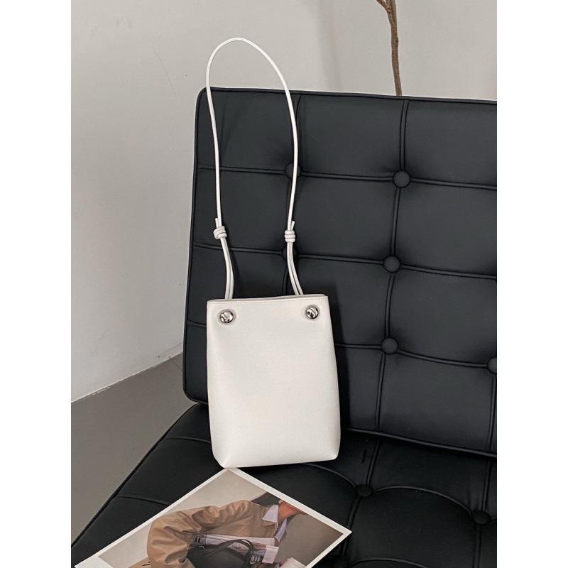 Original 2025 Genuine Leather Bucket Phone Bag - Fashionable, Simple, Exquisite Single Shoulder Crossbody Bag