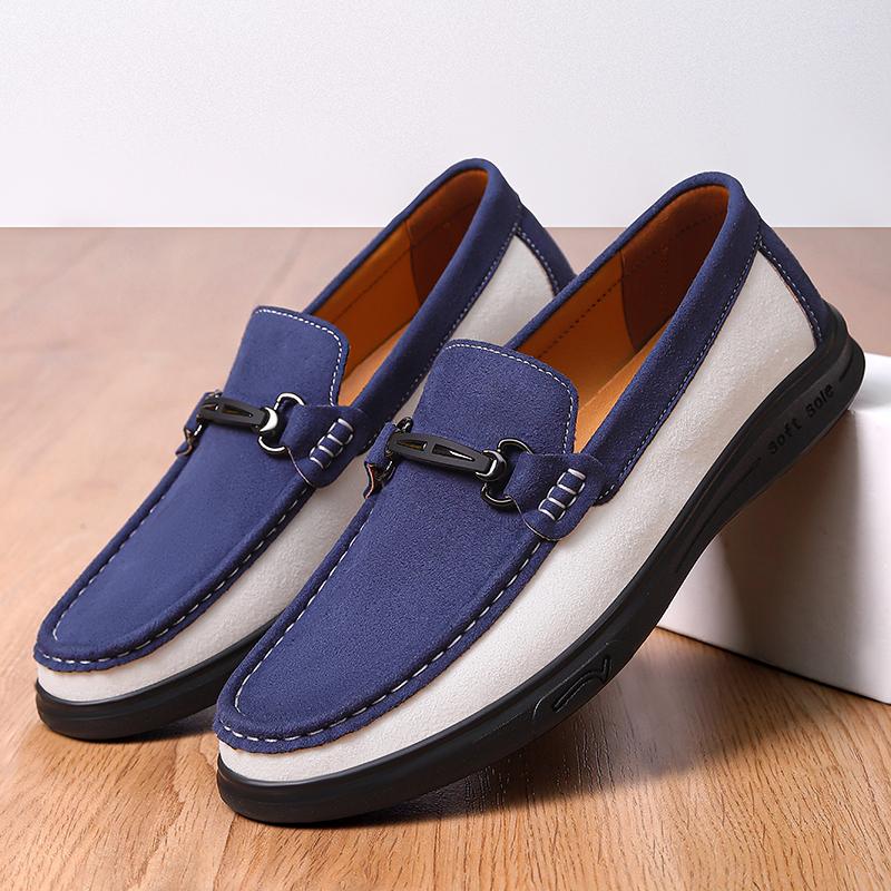 Fashion Handmad Men's Slip on Shoes New Male Summer Loafers Soft Suede Leather Casual Shoes Fashion Moccasins Classic Business Footwear