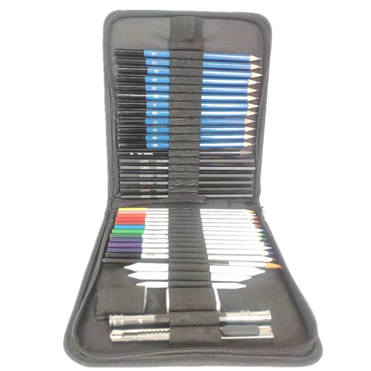 41-Piece Art Set: Sketch & Watercolor Pencils, Painting Supplies