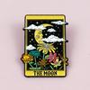 Colorful Moonlit Landscape Cartoon Brooch: Versatile Metal Pin for Backpack and Clothing Decoration