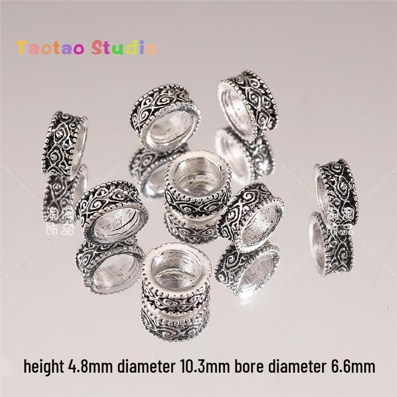 Tibetan Antique Silver Flower Spacer Beads Pendant for DIY Jewelry