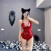 Sexy Underwear Lace Temptation Crotch Hollow Sexy Onesie Hot Uniform Suit Europe and America