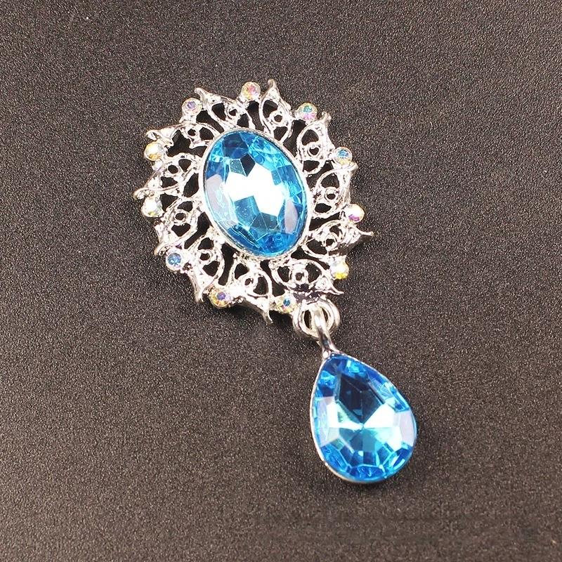 5 st Vattendroppar Brosch Tillbehör Kläddekoration Glittrande Kristall Syknapp Legering Strass Hänge