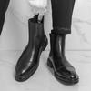 Fashion Winter Business Men Chelsea Leather Boots Black Men Casual and Comfortable Office Brand Boots Training Boots Sizes 38-46