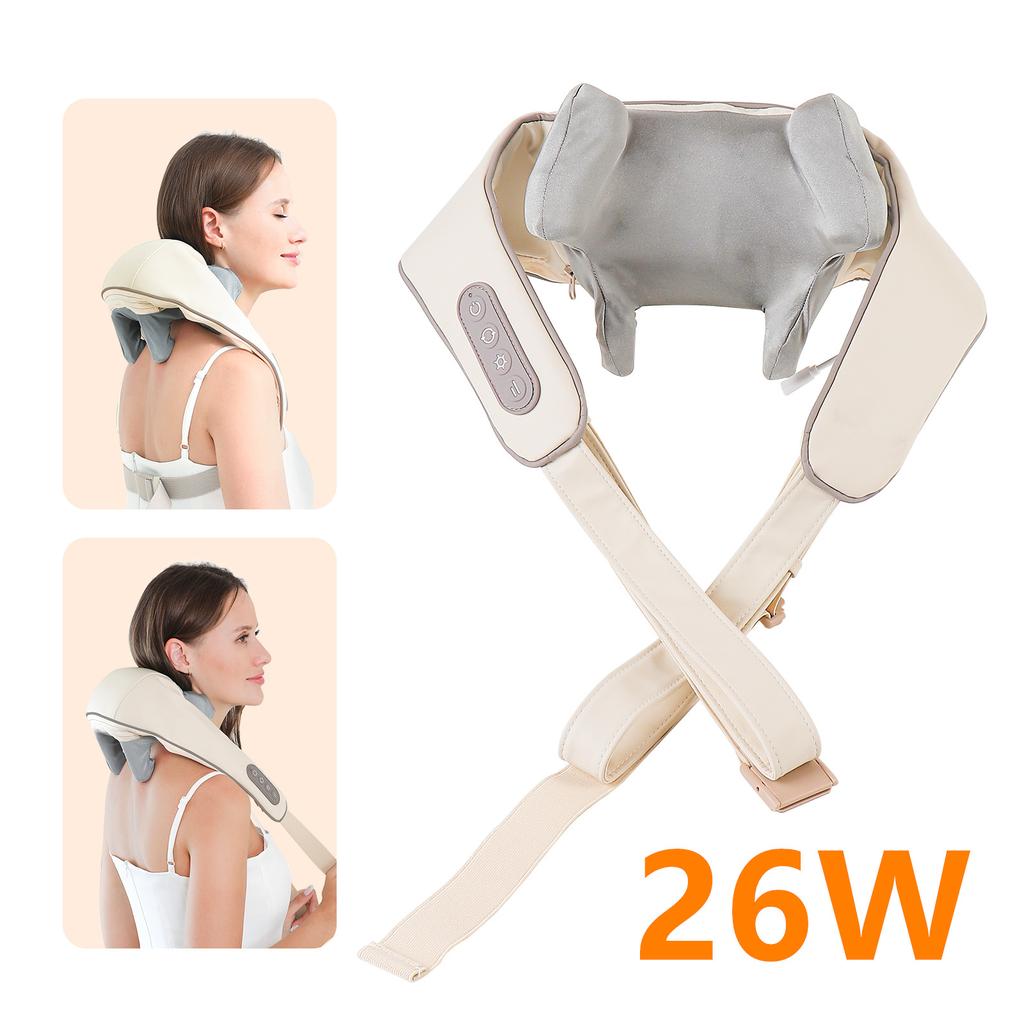 Foreverlily Wireless Neck And Back Massager Neck And Shoulder Kneading Massage Shawl Neck Cervical Relaxing Trapezius Massager