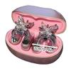 Delicate Butterfly Rhinestones Earphone Decor Strong Metal Base Portable Fashionable Crafting Component for Jewelry