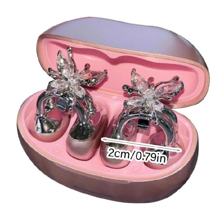 Delicate Butterfly Rhinestones Earphone Decor Strong Metal Base Portable Fashionable Crafting Component for Jewelry