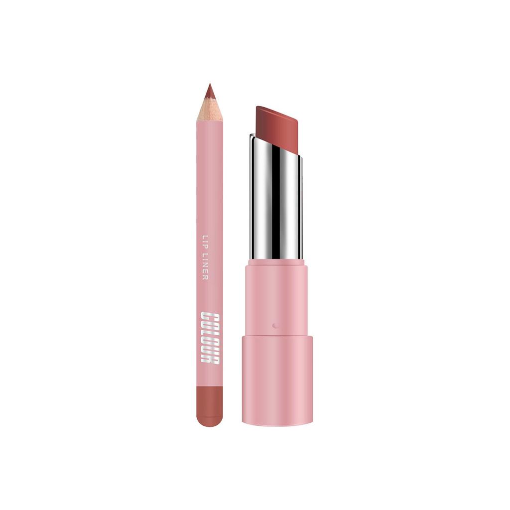 Lip Liner And Lipstick Set, 2-in-1 Waterproof Lip Liner And Long-lasting Lipstick Set