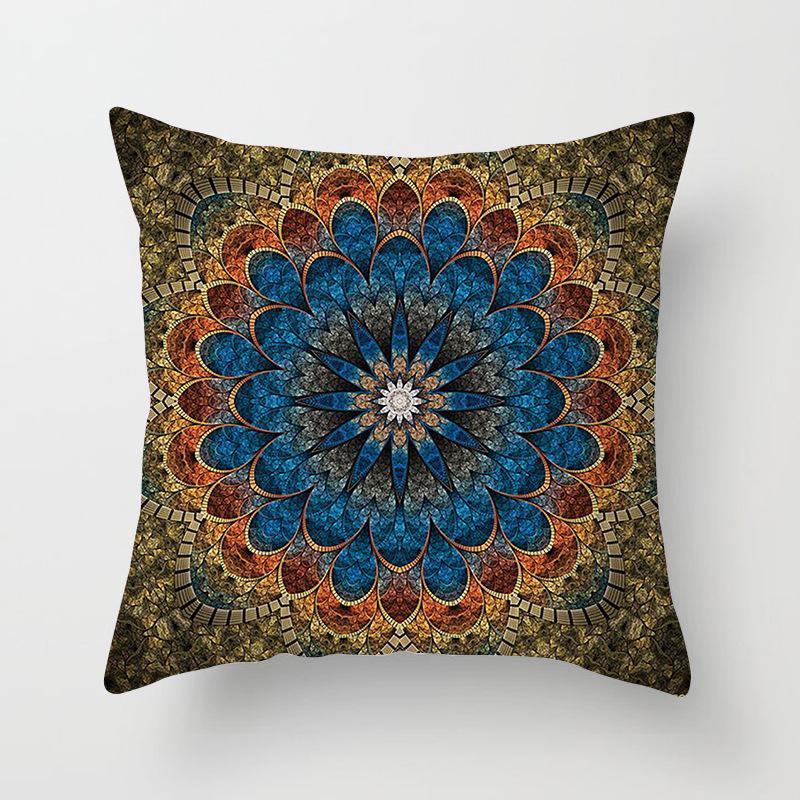 New Mandala Series Ethnic Theme Polyester Pillow Case Cushion Exotic