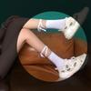 Global HG Ribbon Strap Fashion Lace-up Mock Neck Socks