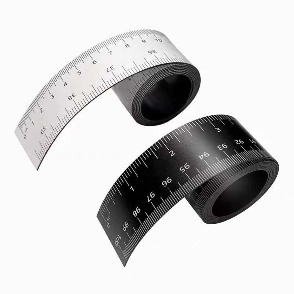 Regla de Borde Magnético Negra Doble Escala Regla Magnética Flexible para Tornos, Talleres