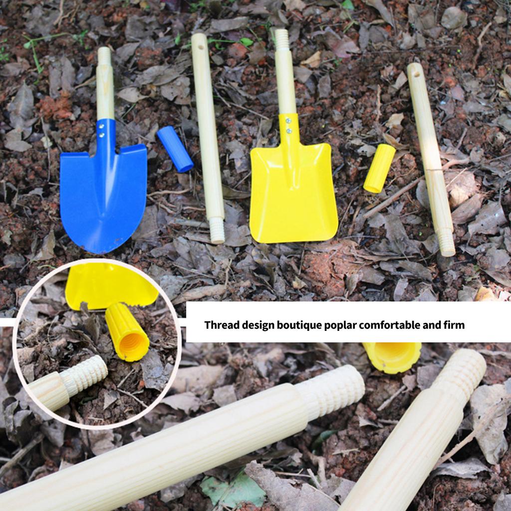 2Pcs Child Safe Wooden Rakes Shovel Set For Yard Work Sand Play Detachable Head Wooden Construction Gardening Toy