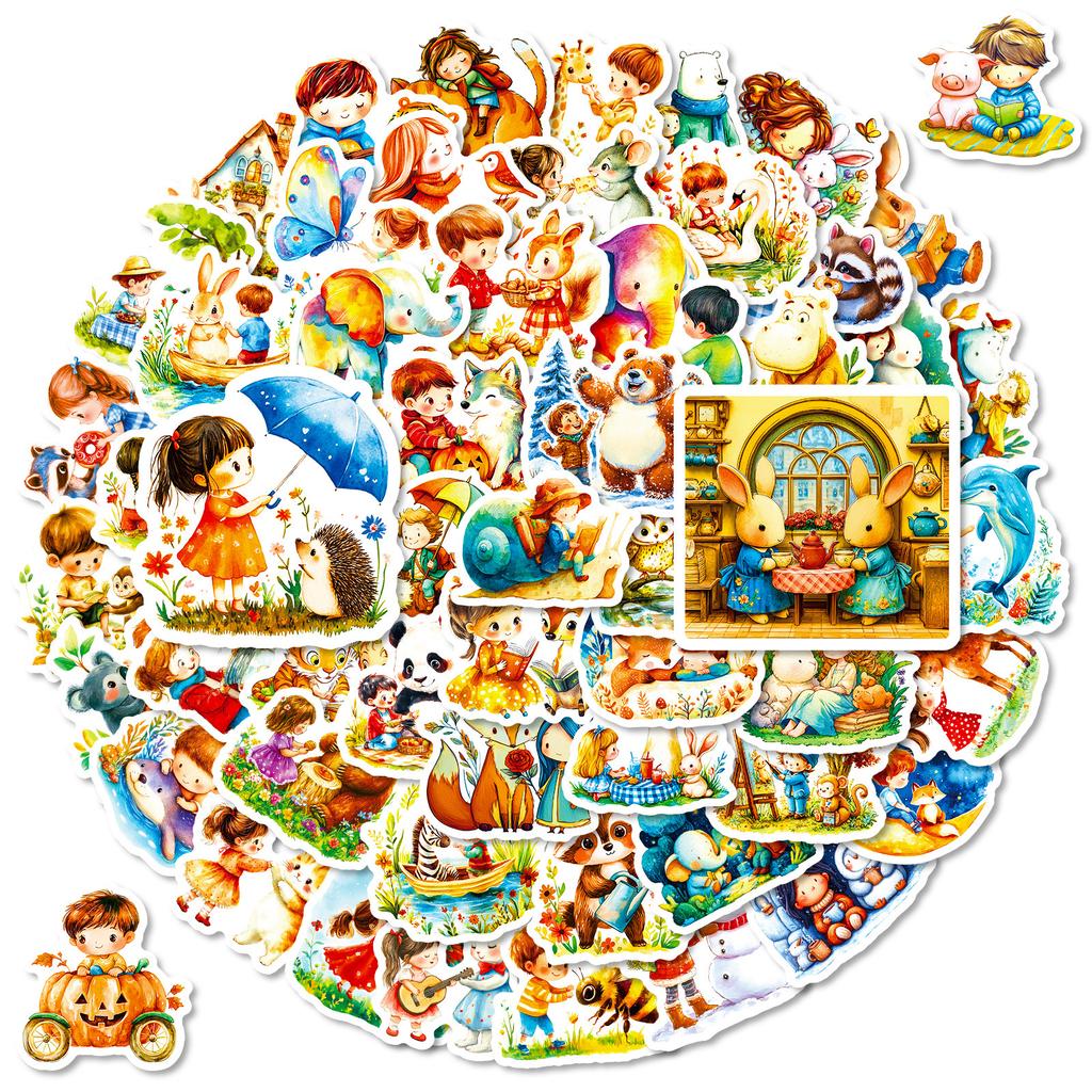 56 Fairy Tale World Cute Cartoon Graffiti Stickers Fun Children'S Handmade Reward Stickers