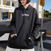 Li Ning Sports Fashion Series Embroidered Logo Loose Fleece Warm Hoodie Unisex Hoodies Black AWDRB74-1