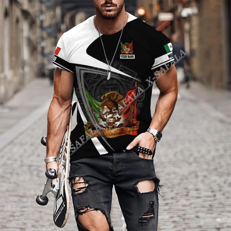 Custom Mexico Flag 3D Printed High Quality Milk Fiber T-shirt Men Casual Top Breathable Quick Dry Summer