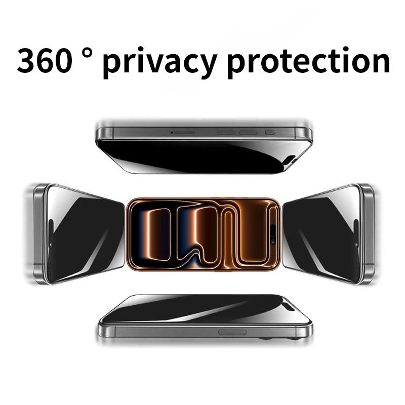 360° Privacy Anti Spy Protector for iPhone Air 6 7 8 X XS XR 11 12 13 14 15 16 17 Pro Max Full Coverage High Quality Tempered Glass Screen Protector