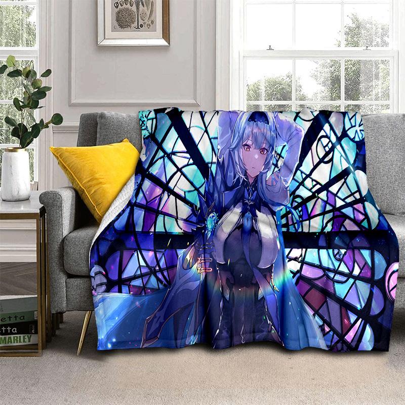 Game Genshin Impact Gamer Cartoon Blanket,Soft Throw Blanket for Home Bedroom Bed Sofa Picnic Travel Office Cover Blanket Kids