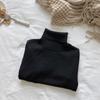 Kinder Jungen Mädchen Unifarben Hoher Kragen Langarm Freizeit Strickpullover Pullover