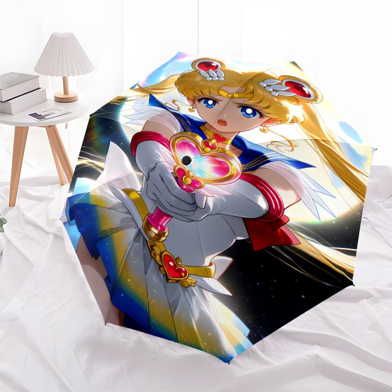 1pc Sailor Moon Umbrella, Sun Protection, And UV Shielding. It Has Eight Sturdy Ribs for Outdoor Use And Perfect As a Holiday Gift