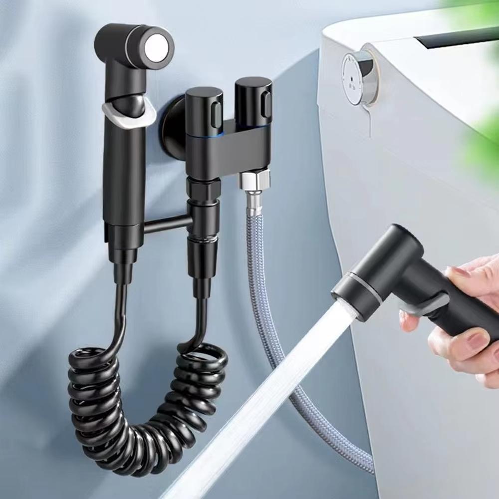 Dual Outlet Angle Valve Toilet Cleaning Sprayer Set Portable Cold Water Bidet Handheld Bathroom Accessories Anna Shower