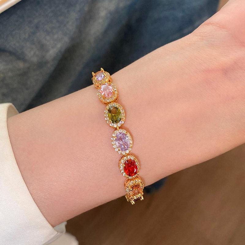 Zircon Oval Buckle Bracelet - Exquisite Niche Design, Light Luxury Jewelry