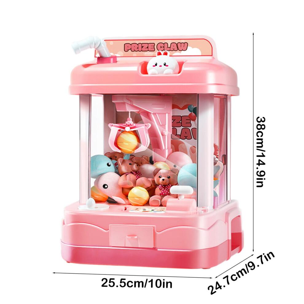 Mini Claw Machine Toy, Home Arcade Game, 180 Rotatable Claw, Music and Lights, USB Powered for 3-5 Years