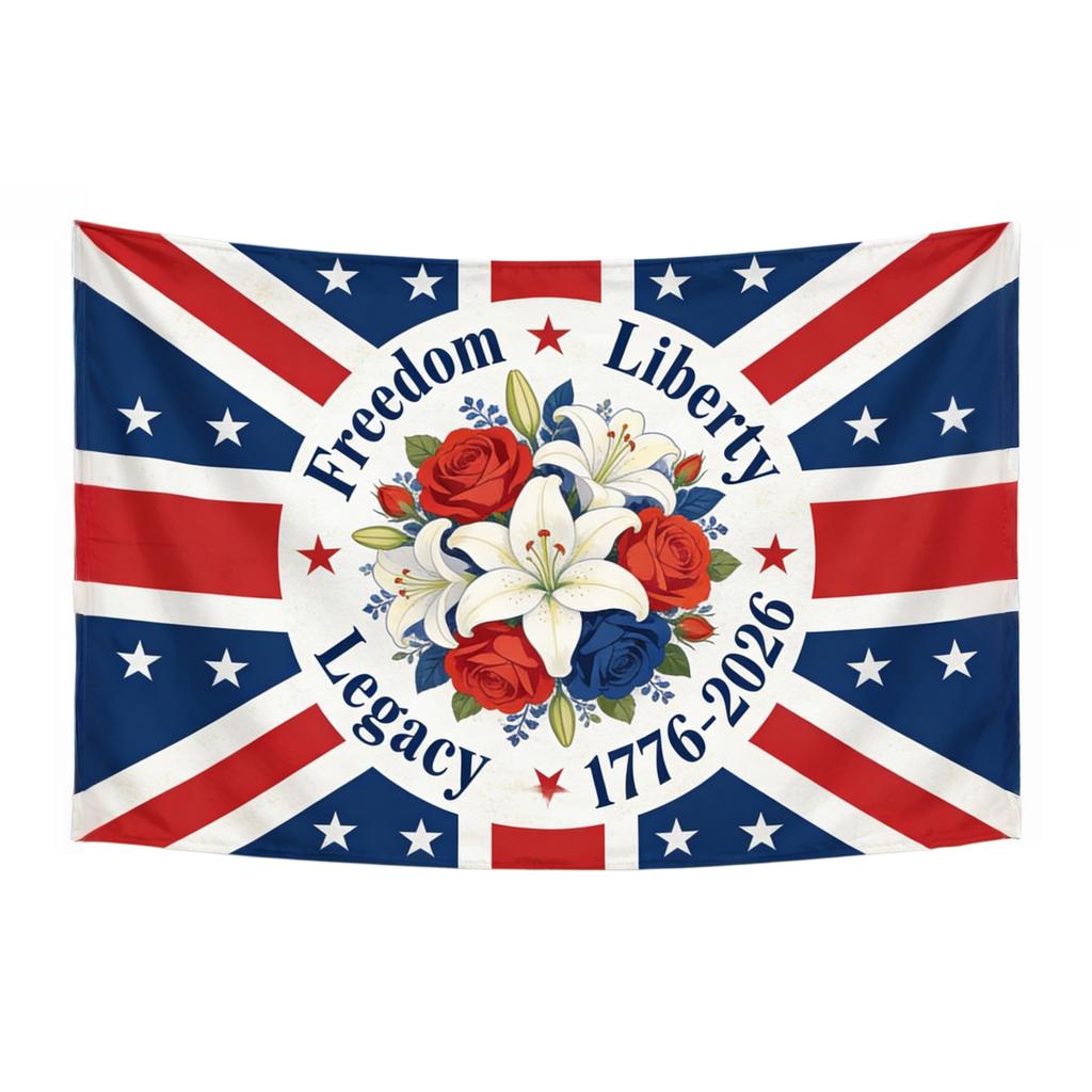 USA Independence 250th Anniversary Reusable Tapestry Garden Flag with Freedom Liberty Legacy Words Home Decor MultiSize Print