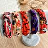 Halloween Skeleton Pumpkin Fabric Crossover Wide Headband Women's Printed Ghost Festival Gut Hair Bands