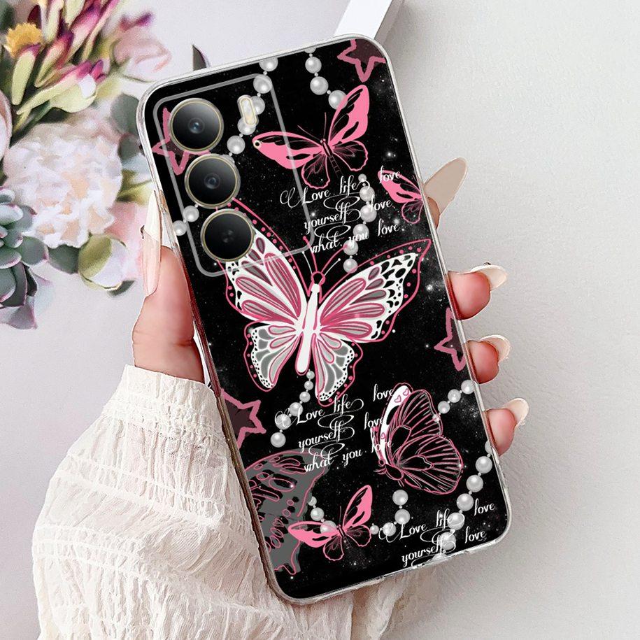 For OPPO Realme C75 4G Case 2025 New Fashion Butterfly Love Heart Flower Soft Transparent Silicone Cover For RealmeC75 C 75 Etui