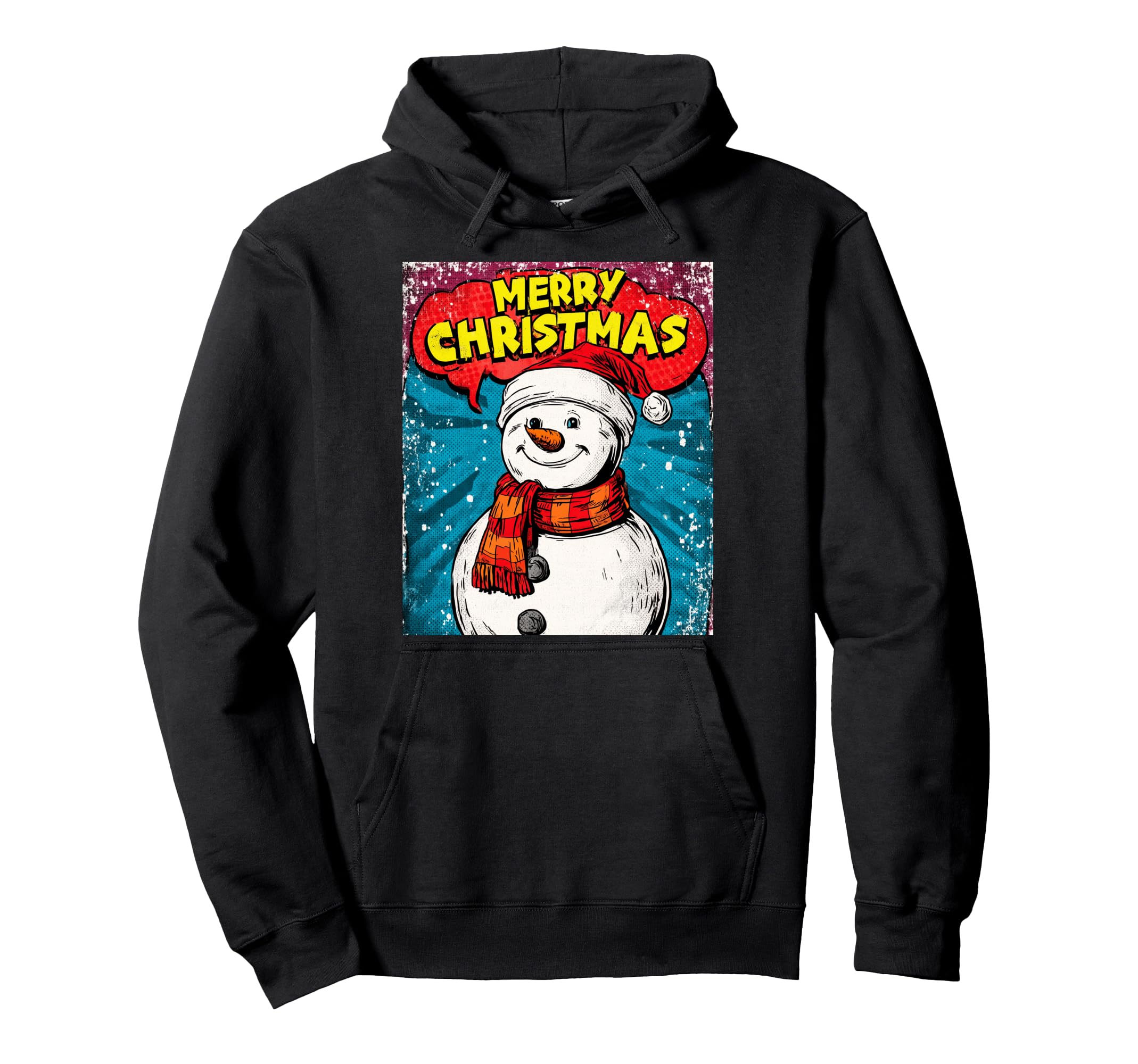 

Snowman Pop Art Merry Christmas Christmas Motif Hoodie чёрный