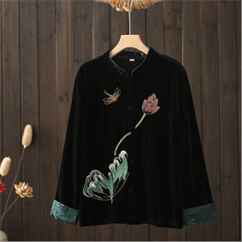 

Осень/Зима Большой Размер Свободный Крой Мода для Мамы 3XL чёрный