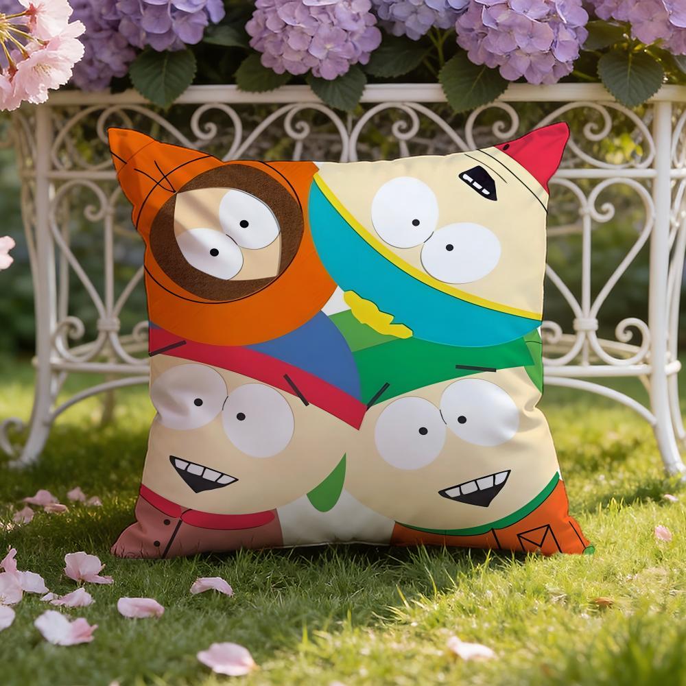 Cartoon Anime S-South P-Park Cushion Cover Home & Car Dual-Scene Pillow Cover: Reversible for Premium Comfort