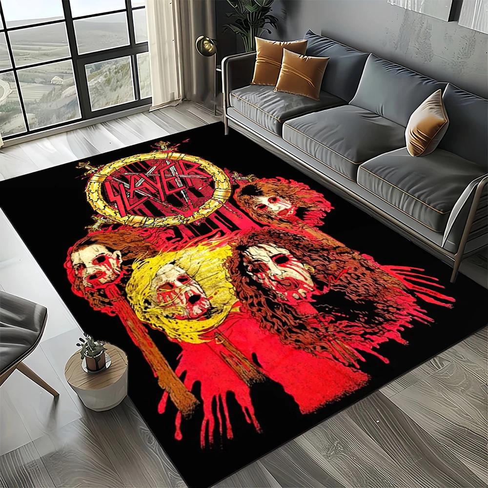 27 Style Slayer Heavy Metal Rcck Band Sign Carpet Rug for Living Room Bedroom Home Sofa Decoration,Kid Play Non-slip Floor Mat