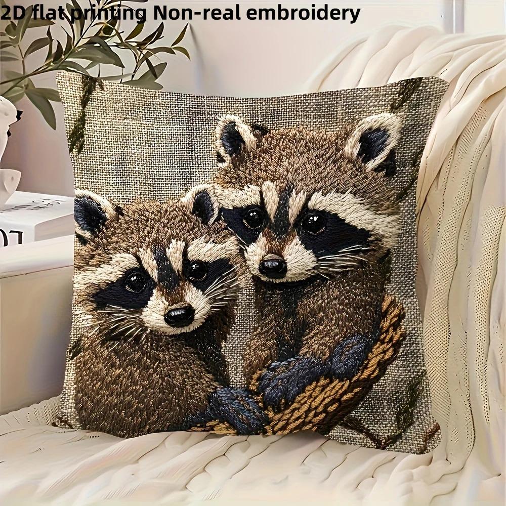 Cute Alpaca Llama 2D Flat Printed Peach Skin Pillowcase Animal Decorative Cushion Cover for Sofa Living Room Home Decor Modern