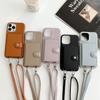 Japan and Korea Card Bag Lanyard Is Suitable for Apple 12Promax Mobile Phone Case 12 Women 11max Apple 13promax Leather X