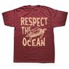 Respect The Ocean Green Turtle T Shirt Men Oversized Clothes Hip Hop Breathable Short Sleeve Harajuku Summer Cotton TShirt