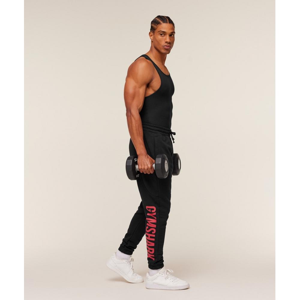 Gymshark Power Wordmark Joggers Black Conditioning Red A4b9p Bc1d