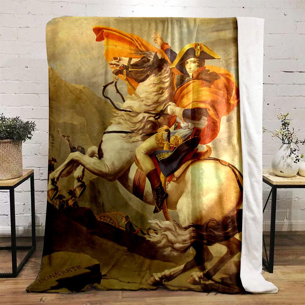 Napoleon Riding Horse Blanket bedroom Blanket for Livingroom Couch lunch break Soft throw for Friend's festival Gift