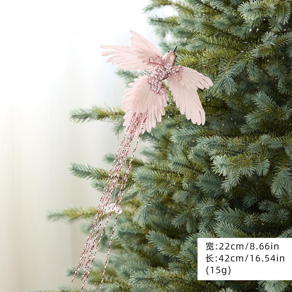 New Christmas Hummingbird Pendant Christmas Scene Arrangement Fabric Simulation Bird Christmas Tree Decoration Pendant