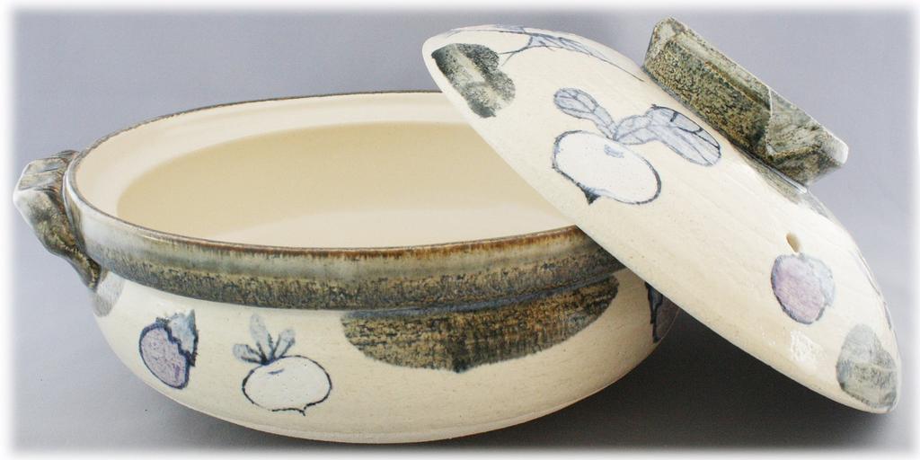 Santo Banko Ware Earthen Pot Fish and Vegetables 7 04243 For People No. (Deep Pot) 2-3