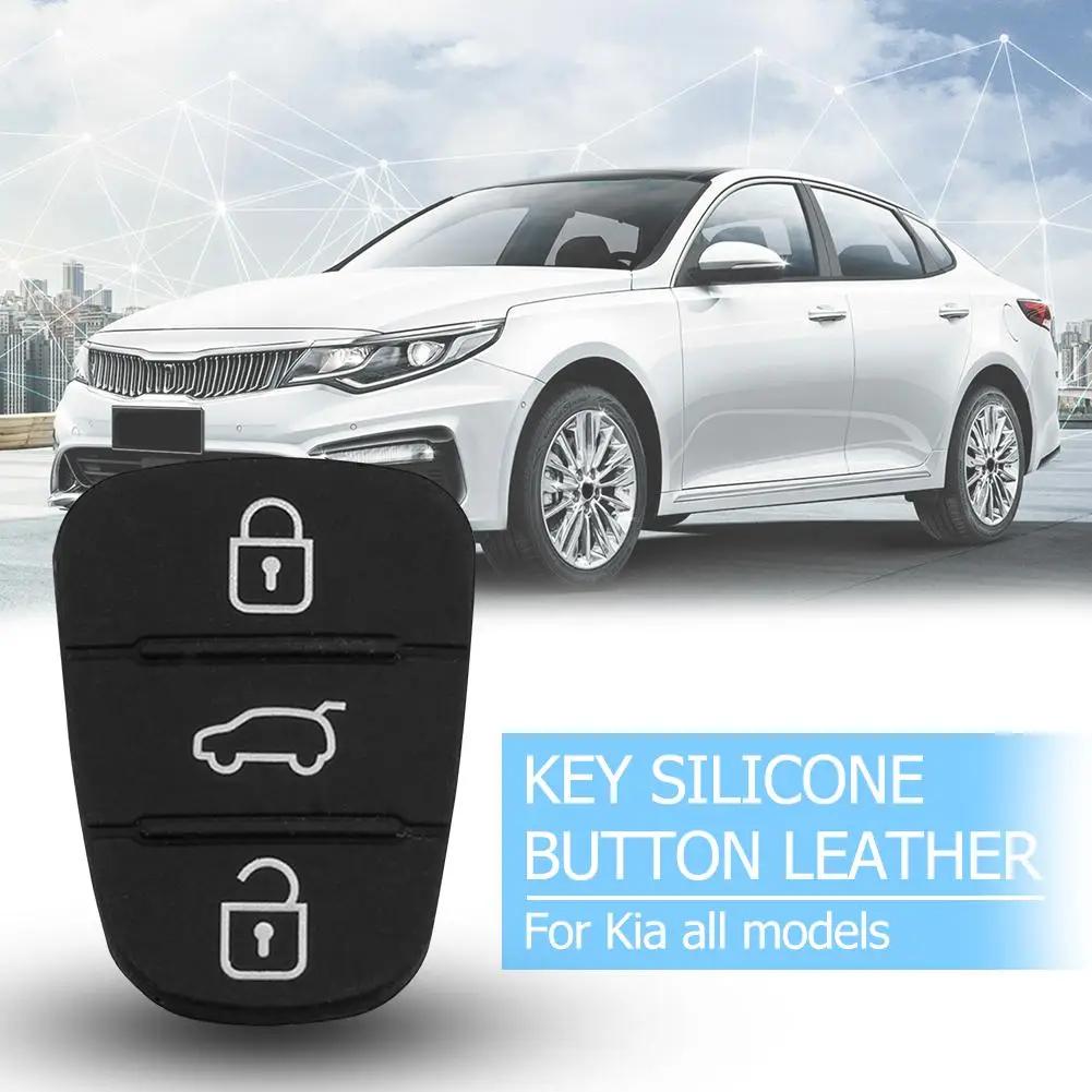 Car Replacement 3 Button Remote Key Fob Case Rubber Pad for Hyundai I10 I20 I30 IX35 for Kia K2 K5 Rio Sportage Flip Key Parts