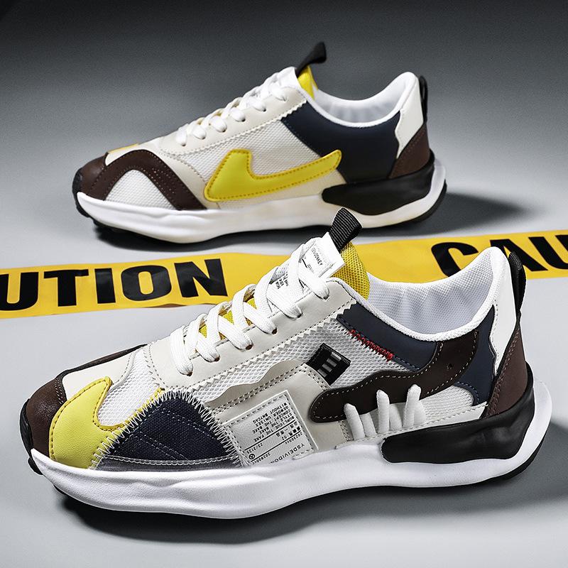 

Sneakers men s new mesh daddy anti-slip breathable sports tide shoes patch shoes thick sole heightened wear-resistant running shoes 44