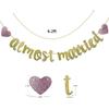 Almost Married Gold Glitter Banner for Engagement Sign Wedding Rehearsal Decorations Celebrations Party Decor Supplies