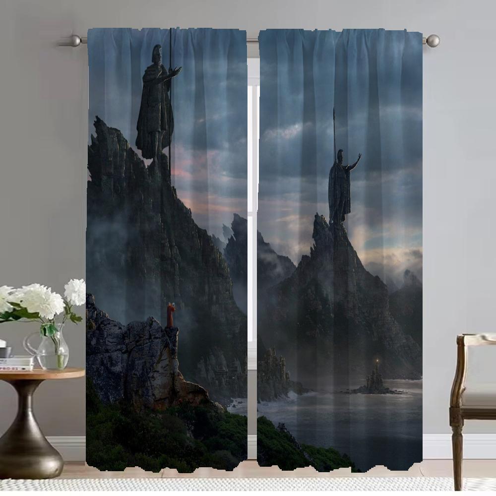 

Кухонные шторы для гостиной, шторы, тюль для спальни, украшения на Хэллоуин, занавески для интерьера дома, 2 шт., перегородка W50xH70cmx2pcs-CL