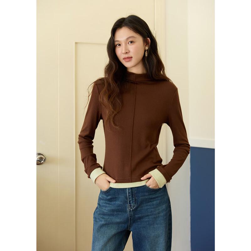 Women s Two-Tone Colorblock Knit Top with Detachable Cuffs S